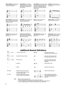 Les notations des tablatures de guitare : explication de chaque signe et symbole (suite)